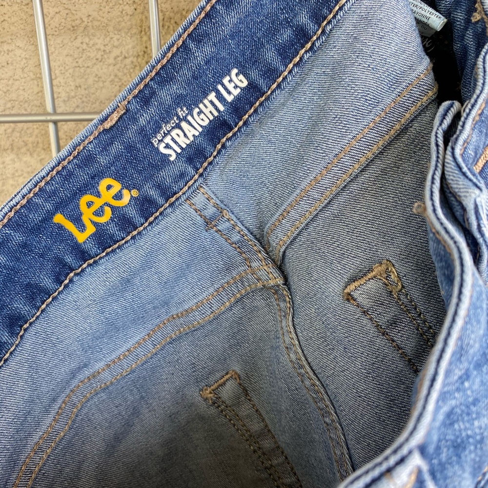 Perfect Fit Straight Leg Classic Blue Jeans - Picture 5 of 7